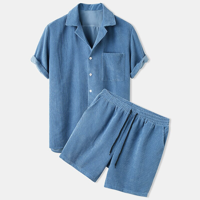 Herren Kurzes Samt Loungewear Set Premium Komfort