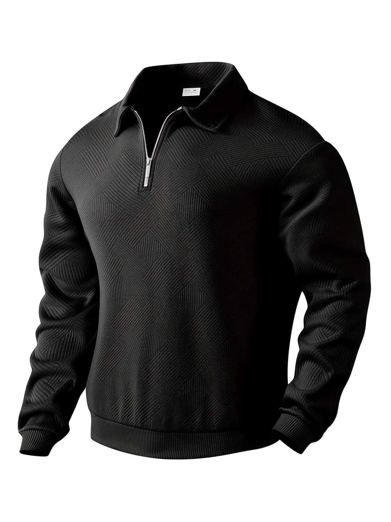 Herren Vintage Strickjacke mit geometrischem Reißverschluss-Muster