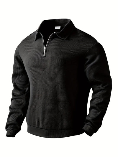 Herren Vintage Strickjacke mit geometrischem Reißverschluss-Muster