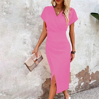 Lässiges Minikleid mit V-Ausschnitt für Damen - Kurz und Vielseitig