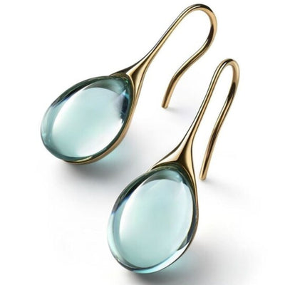 Kristalltröpfchen-Ohrringe in Gold und Silber