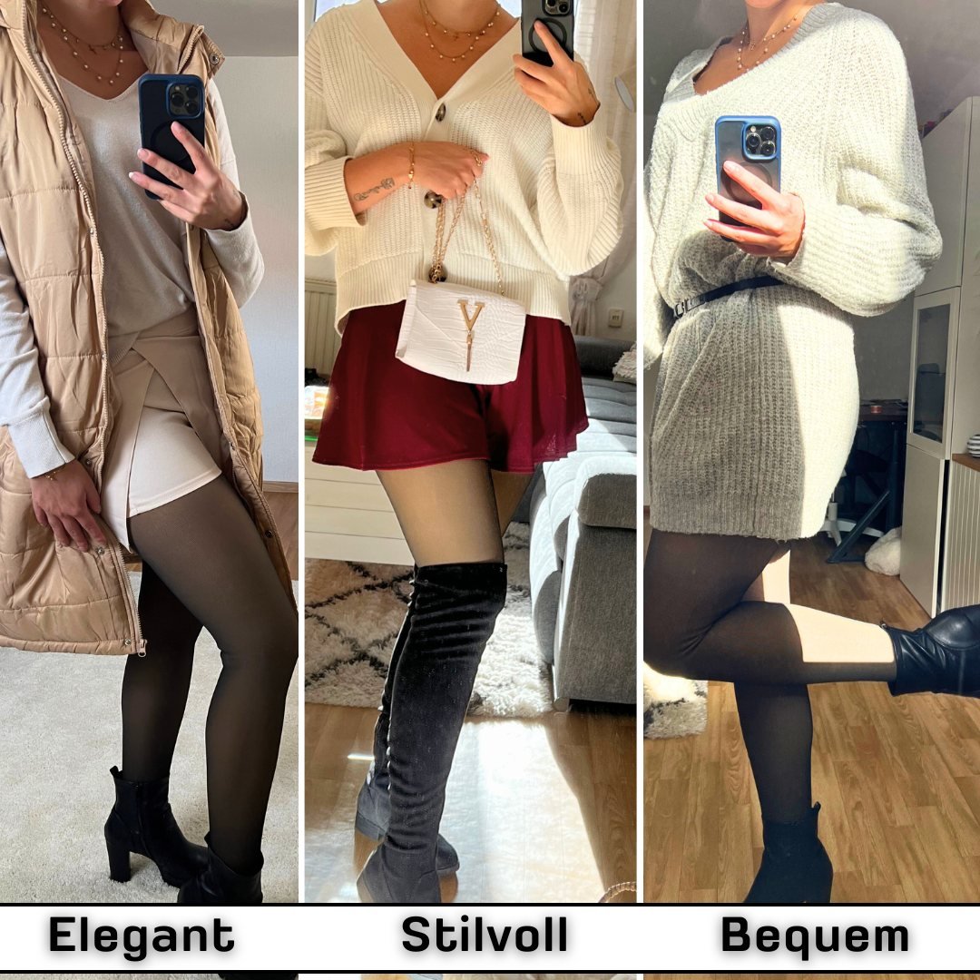Warme Damen Thermo-Strumpfhose mit Fleece-Futter für Winter & Herbst