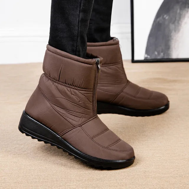 Warme Wasserdichte Winter Stiefel Mit Vorderem Reißverschluss Für Damen | Perfekt für Outdoor-Aktivitäten