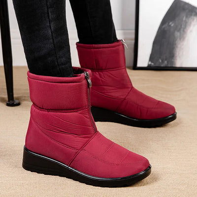 Warme Wasserdichte Winter Stiefel Mit Vorderem Reißverschluss Für Damen | Perfekt für Outdoor-Aktivitäten