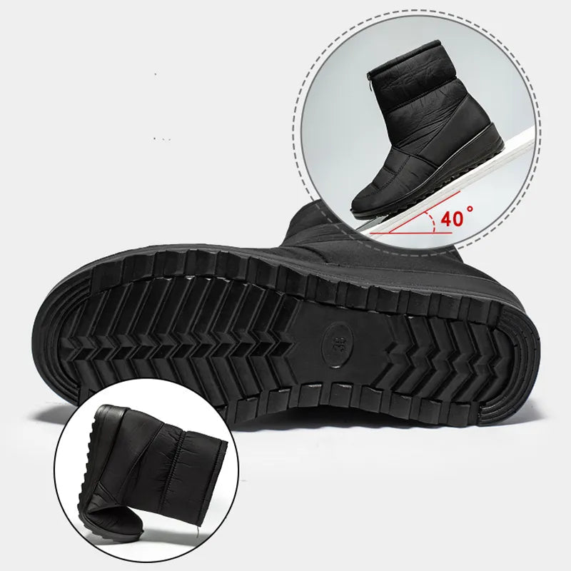 Warme Wasserdichte Winter Stiefel Mit Vorderem Reißverschluss Für Damen | Perfekt für Outdoor-Aktivitäten
