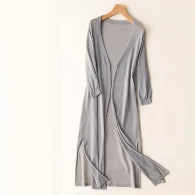 Strickjacke Damen Lang Offen | Leicht Fließend