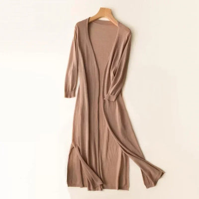 Strickjacke Damen Lang Offen | Leicht Fließend