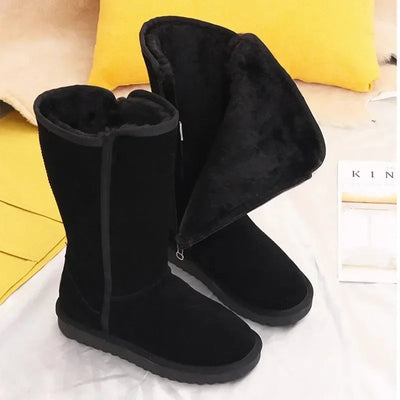 Bequeme Flache Winter Stiefel Mit Reißverschluss Für Damen | Ideal für Winter