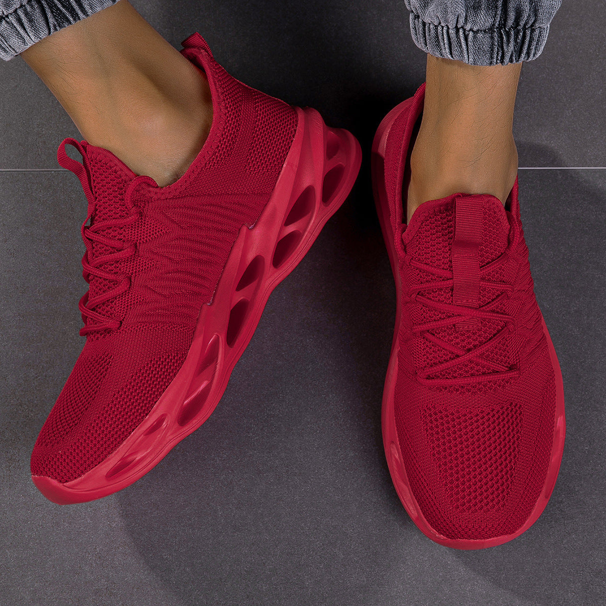 Unisex Leichtgewicht Atmungsaktive Lauf Sneakers mit Verbesserter Dämpfung Fudus