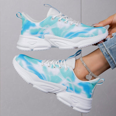 Damen Leichte Atmungsaktive Lauf Sneakers mit Einzigartigem Farbverlauf Design Fudus