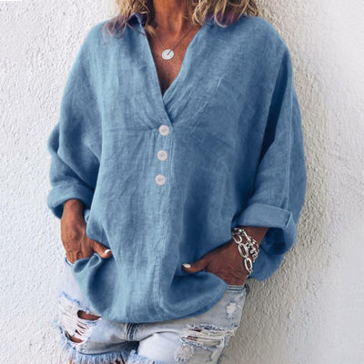 Nancy® | Eleganter Pullover aus Baumwolle und Leinen