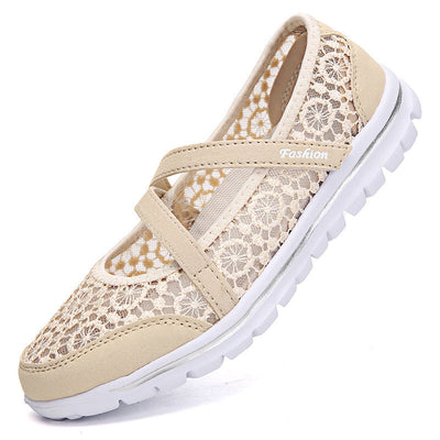 Damen Elegante Spitzen Slip-On Sneakers mit unterstützendem Riemen Fudus