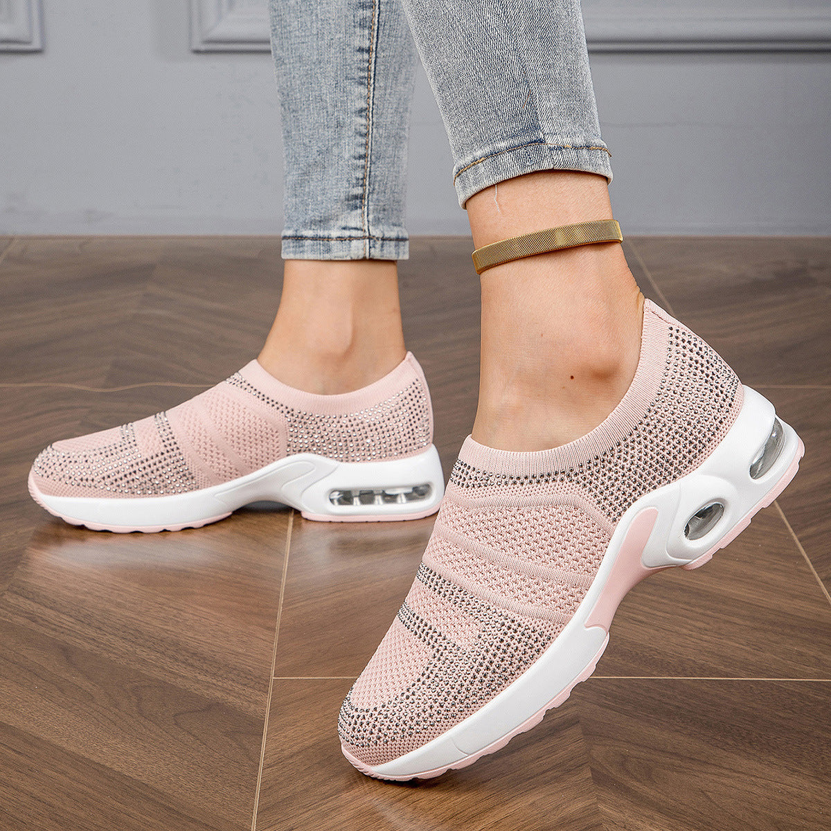 Damen Freizeit Atmungsaktive Strick Sneaker mit Luftkissenteknologie Fudus