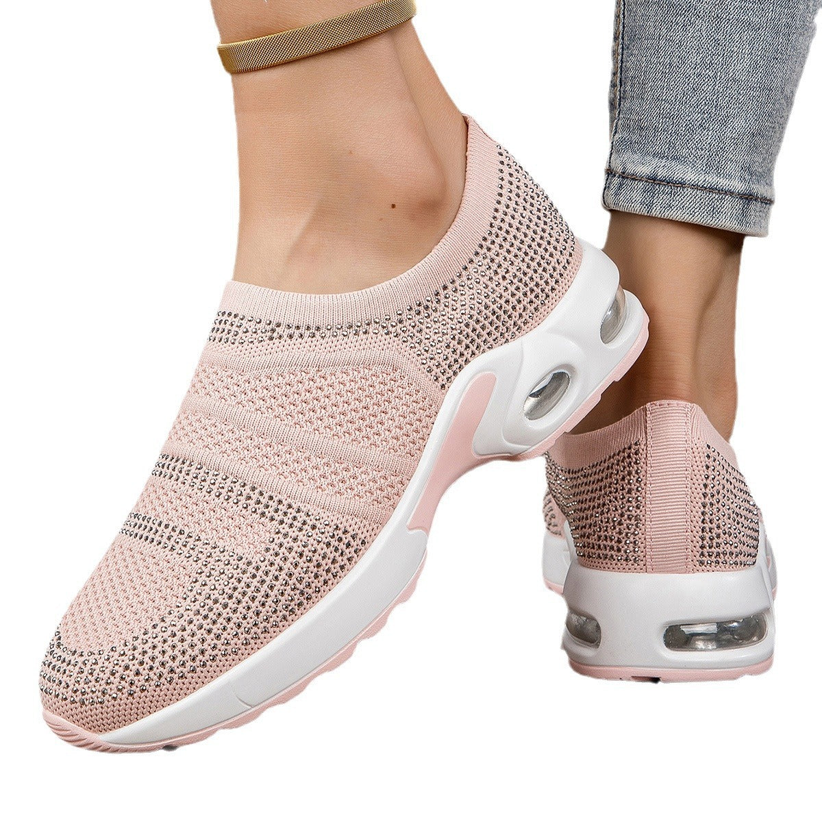 Damen Freizeit Atmungsaktive Strick Sneaker mit Luftkissenteknologie Fudus