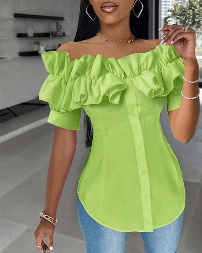 Carmen-Bluse mit Rüschen | Taillierte Passform | Eleganter Stil
