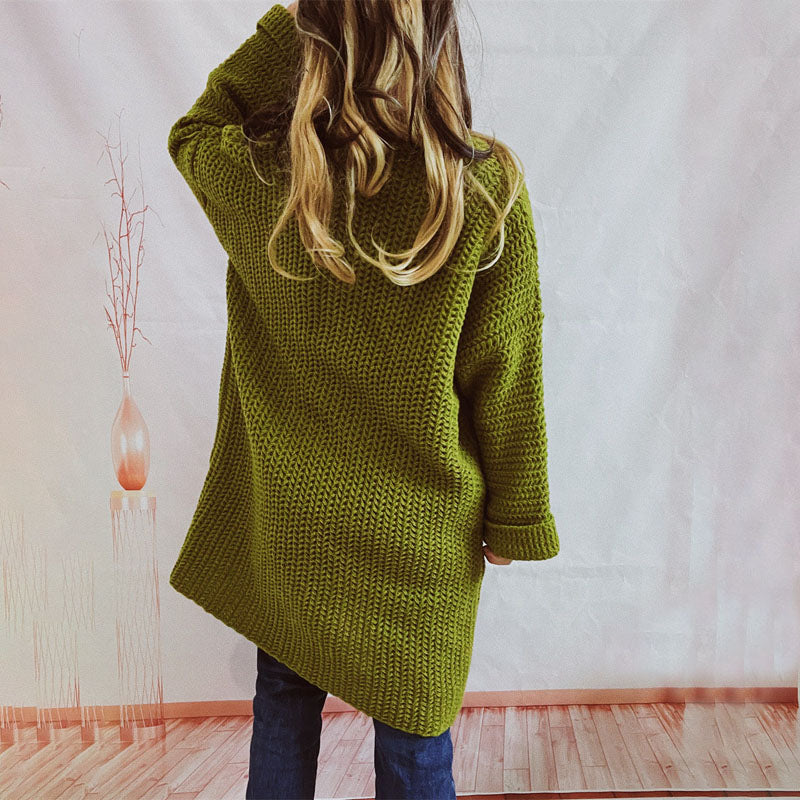 Strickcardigan mit Taschen | Grobstrick | Langer Schnitt