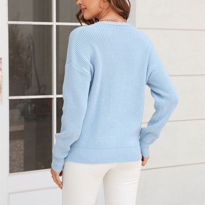 Strickpullover mit V-Ausschnitt | Strukturstrick | Schlicht & Elegant