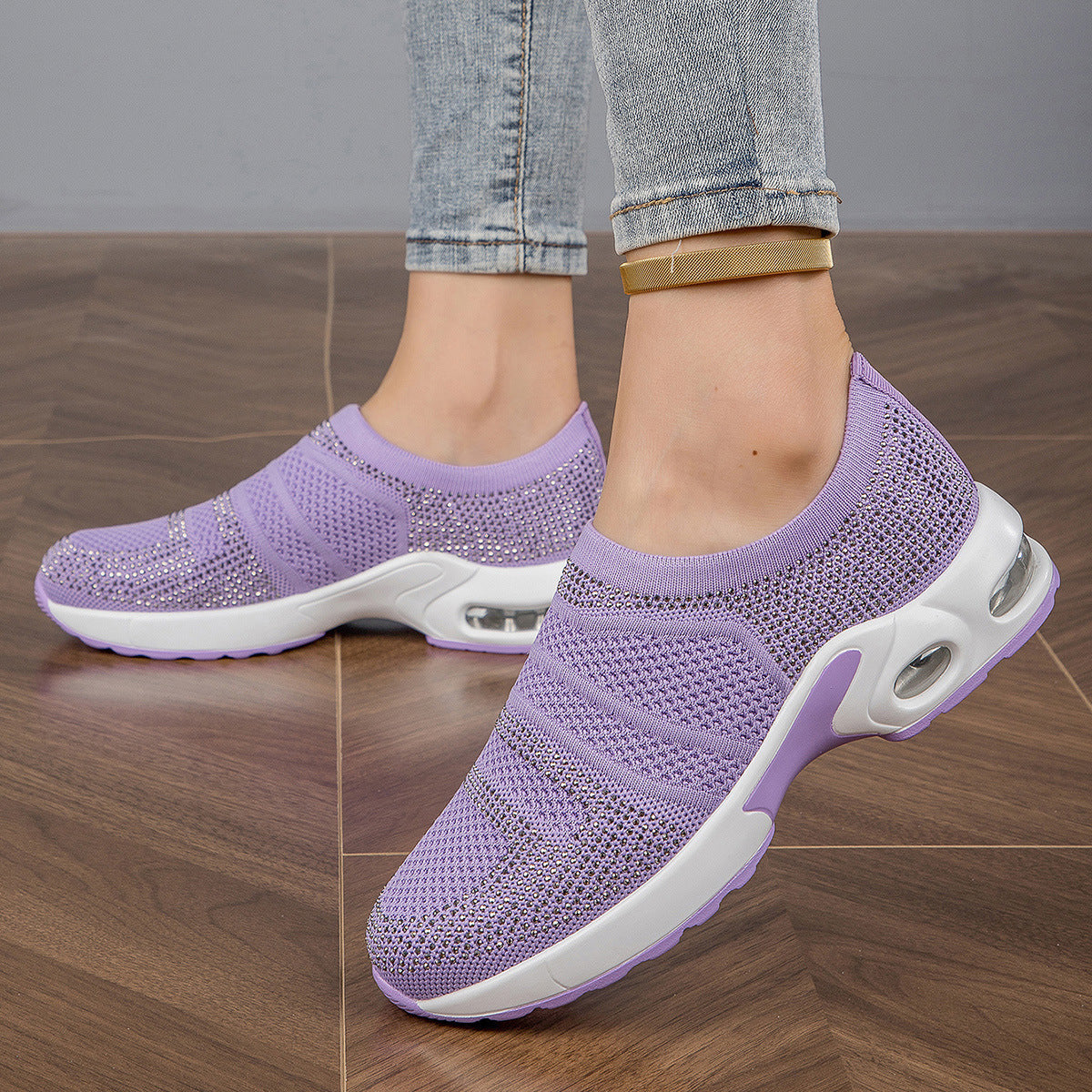 Damen Freizeit Atmungsaktive Strick Sneaker mit Luftkissenteknologie Fudus