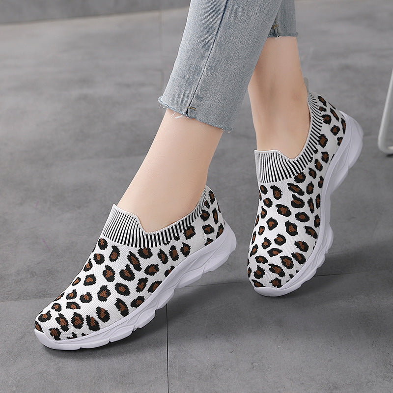 Damen Slip-On Komfort Sneaker mit modernem Leopardenmuster Fudus