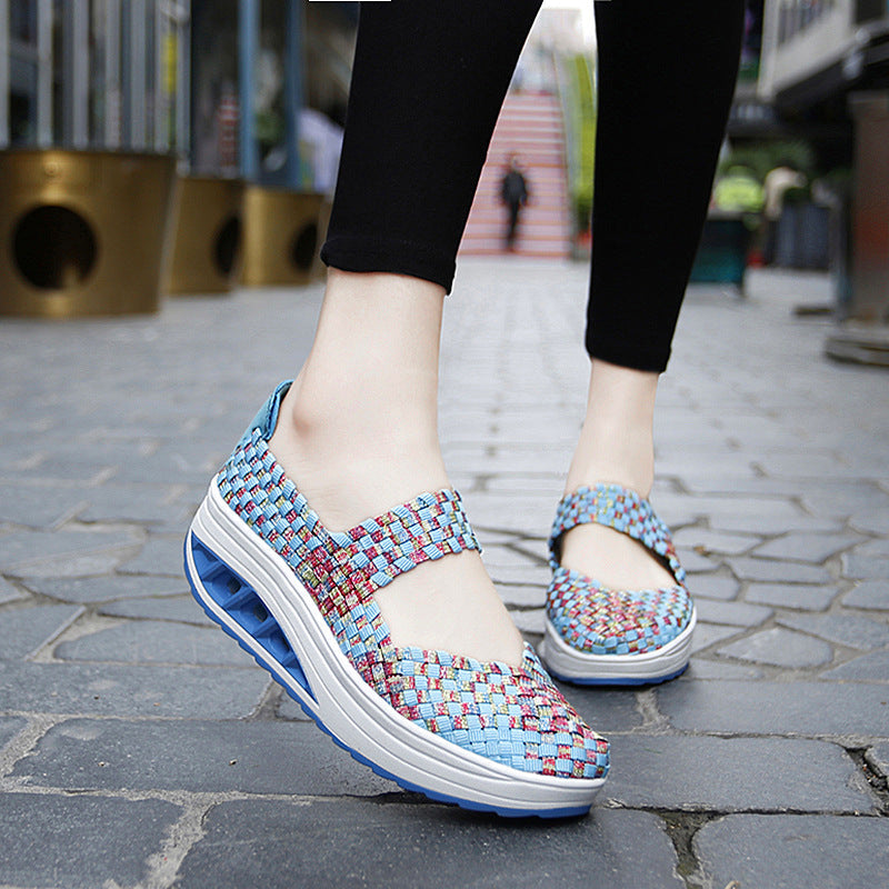 Damen Komfort Woven Slip-On Sneakers Fudus
