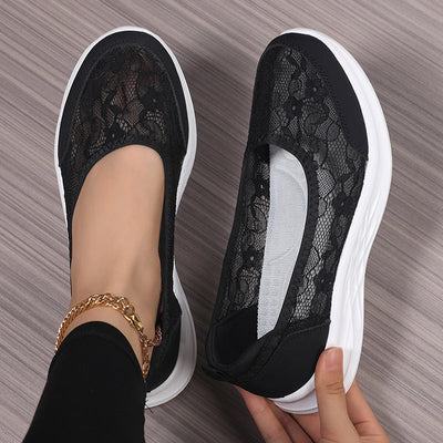Damen Elegante Spitzen Slip-On Sneaker Fudus