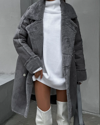 Damen Eleganter Teddy Mantel | Winter Teddy Damen