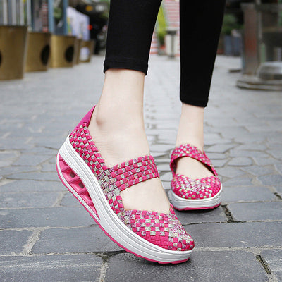 Damen Komfort Woven Slip-On Sneakers Fudus