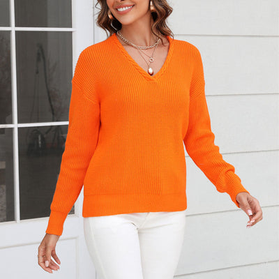 Strickpullover mit V-Ausschnitt | Strukturstrick | Schlicht & Elegant