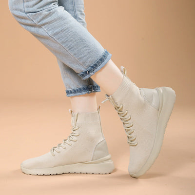 Damen High-Top Sock-Style Sneakers mit atmungsaktivem Strick-Obermaterial Fudus