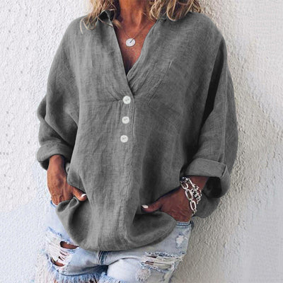 Nancy® | Eleganter Pullover aus Baumwolle und Leinen