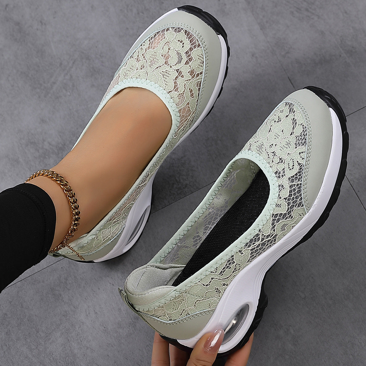 Damen Atmungsaktive Spitzen Slip-On Sneaker Fudus