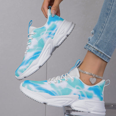 Damen Leichte Atmungsaktive Lauf Sneakers mit Einzigartigem Farbverlauf Design Fudus