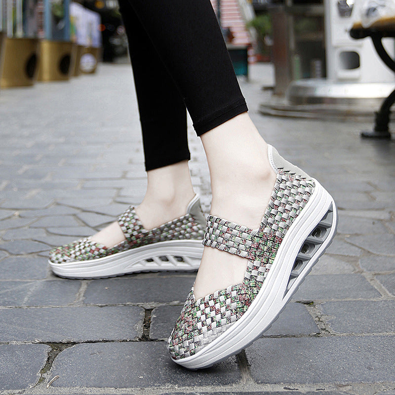 Damen Komfort Woven Slip-On Sneakers Fudus