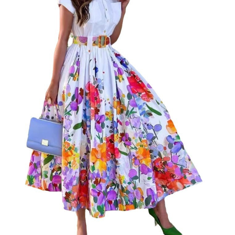 Damen Maxikleid mit floralem Design Fudus