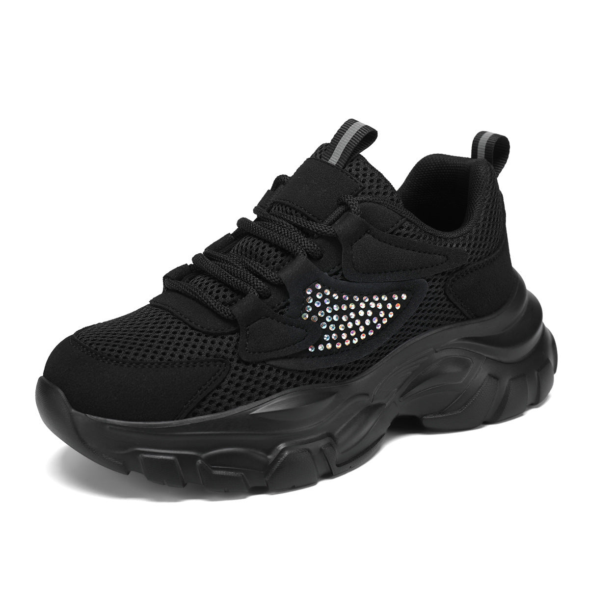 Damen Trendy Chunky Sneakers mit glitzernden Akzenten Fudus
