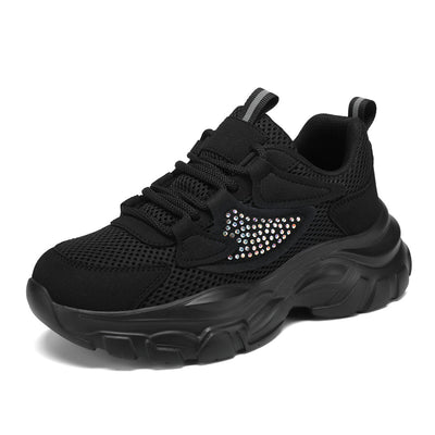 Damen Trendy Chunky Sneakers mit glitzernden Akzenten Fudus