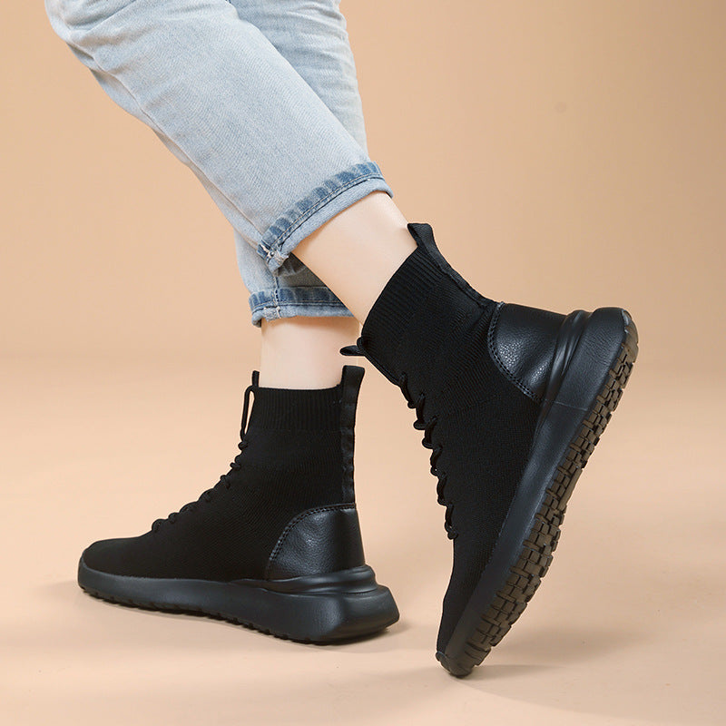 Damen High-Top Sock-Style Sneakers mit atmungsaktivem Strick-Obermaterial Fudus