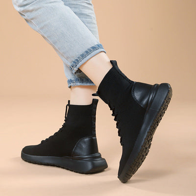 Damen High-Top Sock-Style Sneakers mit atmungsaktivem Strick-Obermaterial Fudus