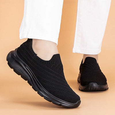 Damen Slip-On Komfort Sneakers mit gepolsterten Einlegesohlen und atmungsaktivem Strick-Obermaterial Fudus
