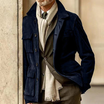 Herrenjacke Classic aus Wildleder mit Knopfleiste