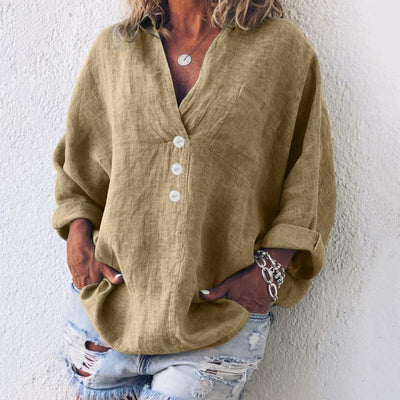 Nancy® | Eleganter Pullover aus Baumwolle und Leinen
