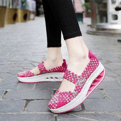 Damen Komfort Woven Slip-On Sneakers Fudus