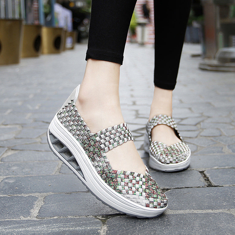 Damen Komfort Woven Slip-On Sneakers Fudus