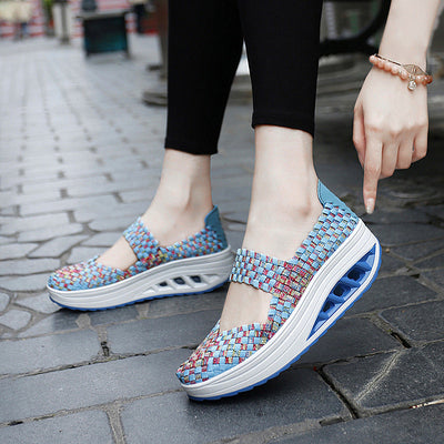 Damen Komfort Woven Slip-On Sneakers Fudus