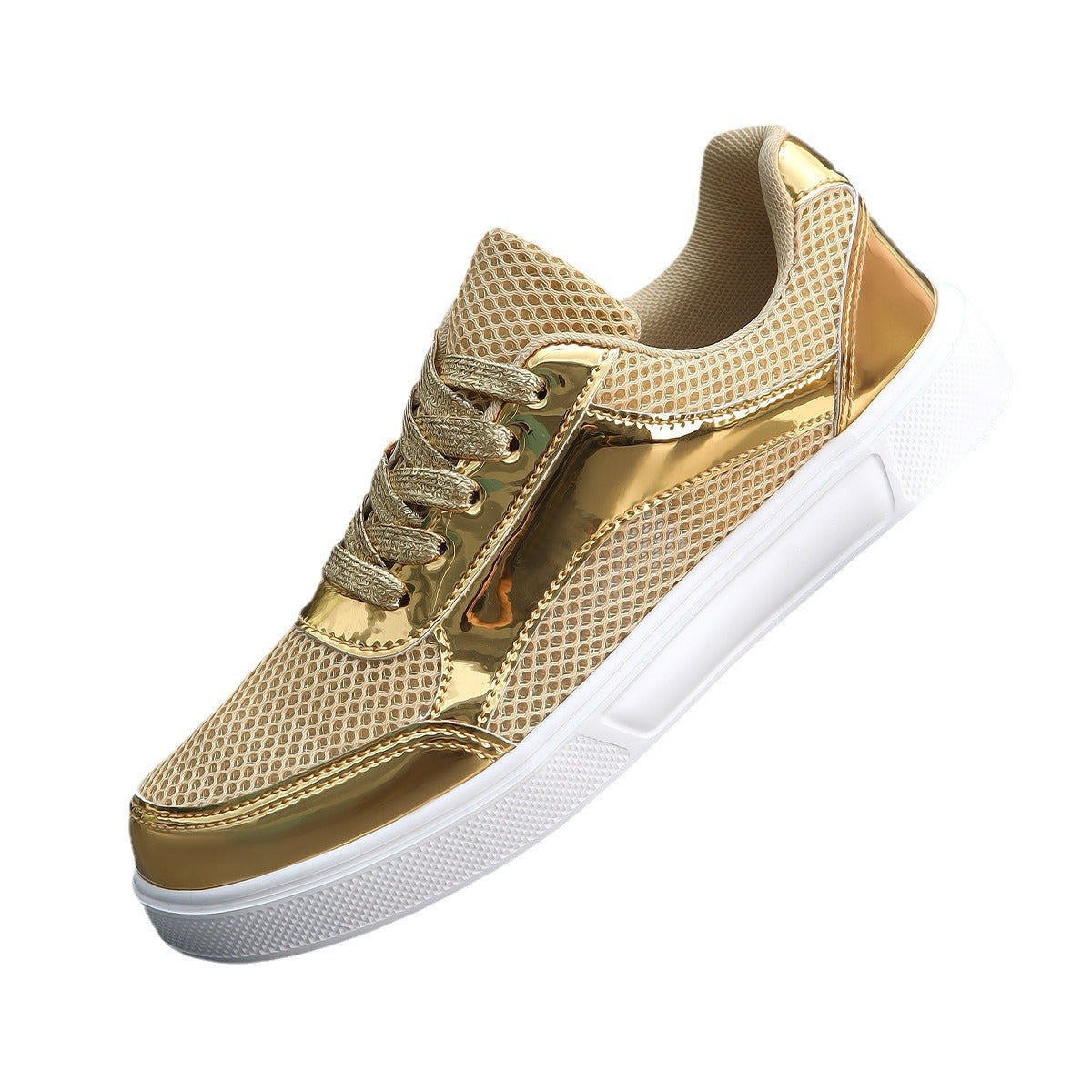 Damen Metallic Mesh Fashion Sneakers Fudus