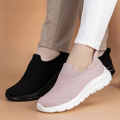 Damen Slip-On Komfort Sneakers mit gepolsterten Einlegesohlen und atmungsaktivem Strick-Obermaterial Fudus