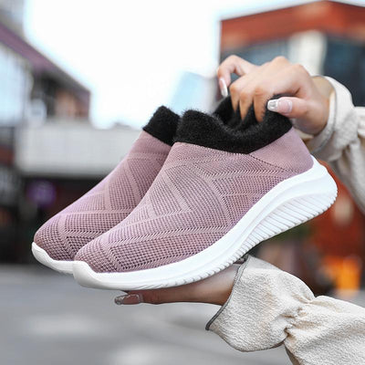 Damen Bequeme Slip-On Strick-Sneaker Fudus