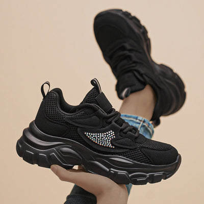 Damen Trendy Chunky Sneakers mit glitzernden Akzenten Fudus