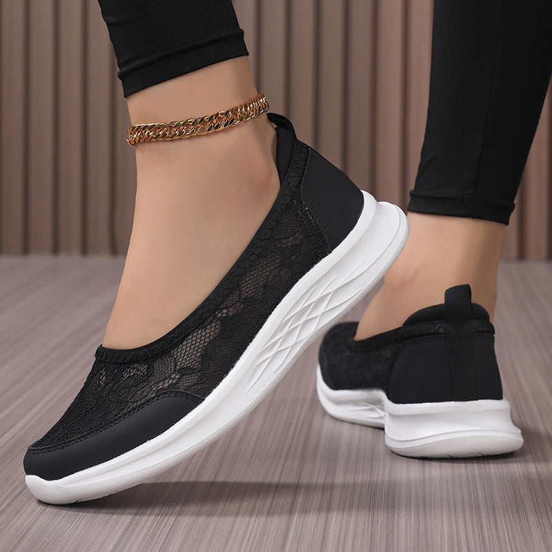 Damen Elegante Spitzen Slip-On Sneaker Fudus