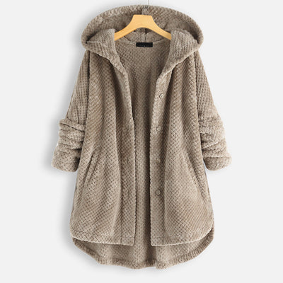 Damen Winter Wendejacke mit Kapuze - Warmes Fleece
